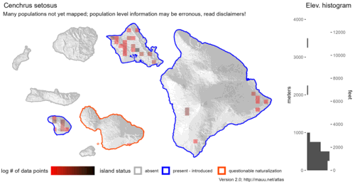  Distribution of Cenchrus setosus in Hawaiʻi. 