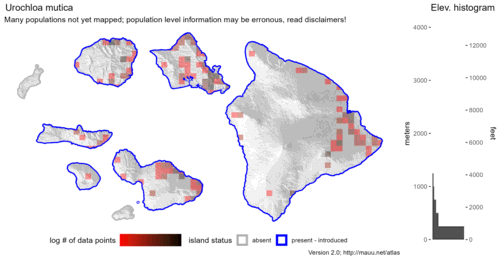  Distribution of Urochloa mutica in Hawaiʻi. 